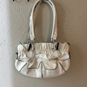 Cream Shoulder Bag with Stitch Detailing